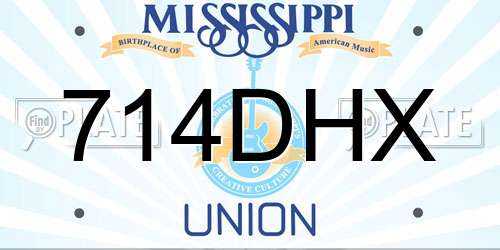 714DHX Mississippi License Plate