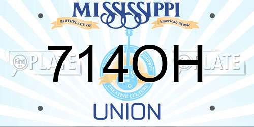 714OH Mississippi License Plate