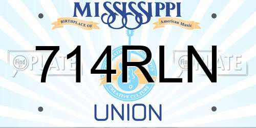 714RLN Mississippi License Plate