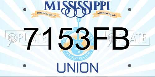 7153FB Mississippi License Plate