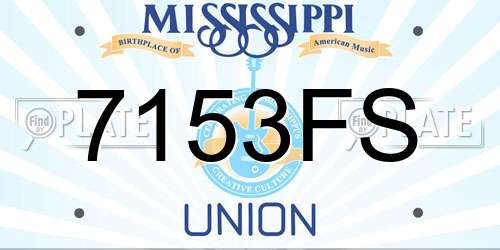 7153FS Mississippi License Plate