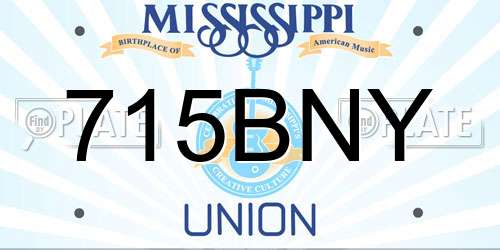 715BNY Mississippi License Plate