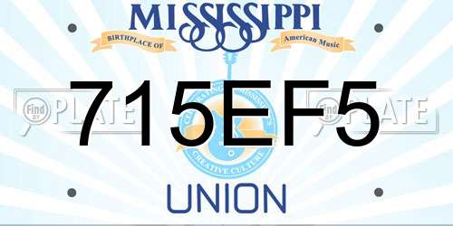 715EF5 Mississippi License Plate