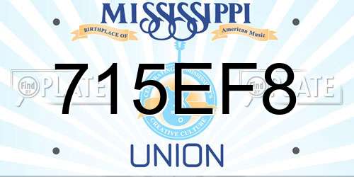 715EF8 Mississippi License Plate