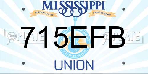 715EFB Mississippi License Plate
