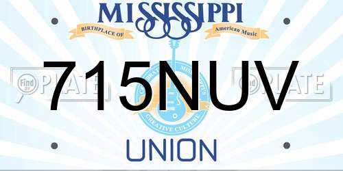 715NUV Mississippi License Plate
