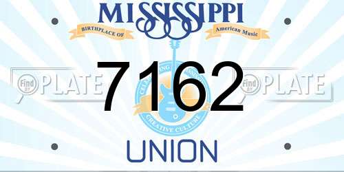 7162 Mississippi License Plate