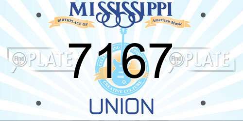 7167 Mississippi License Plate