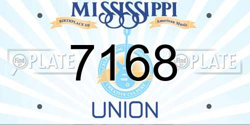 7168 Mississippi License Plate