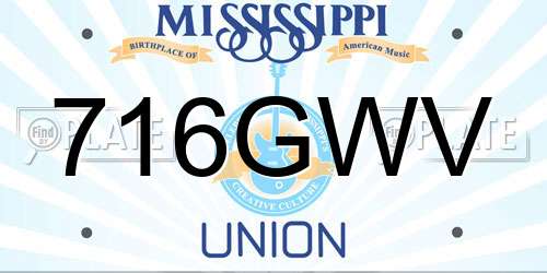 716GWV Mississippi License Plate