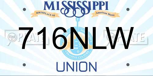 716NLW Mississippi License Plate