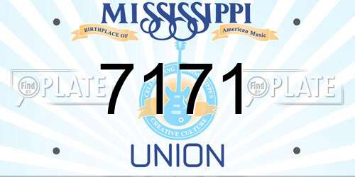 7171 Mississippi License Plate