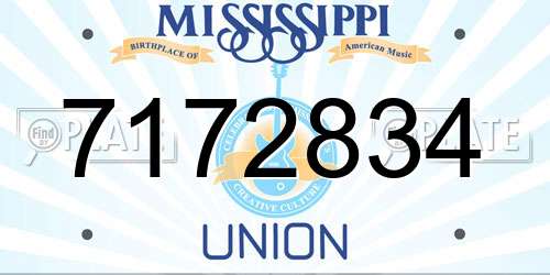 7172834 Mississippi License Plate