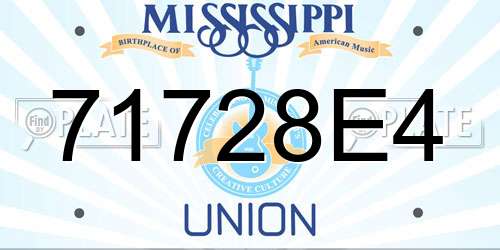 71728E4 Mississippi License Plate