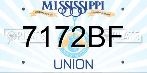 7172BF Mississippi License Plate