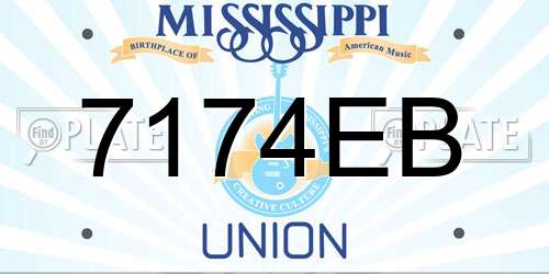 7174EB Mississippi License Plate