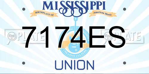 7174ES Mississippi License Plate