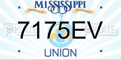 7175EV Mississippi License Plate