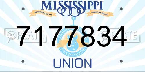 7177834 Mississippi License Plate