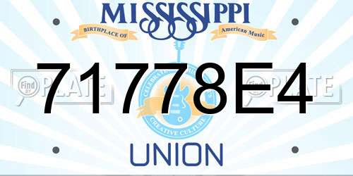 71778E4 Mississippi License Plate
