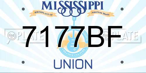7177BF Mississippi License Plate