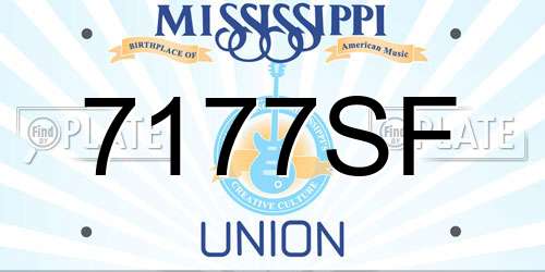 7177SF Mississippi License Plate