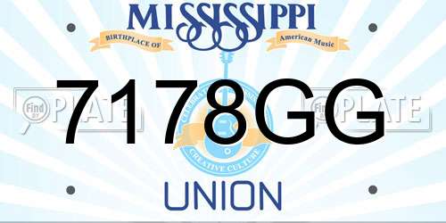 7178GG Mississippi License Plate