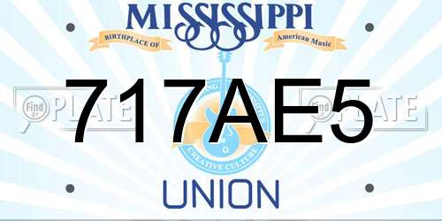 717AE5 Mississippi License Plate