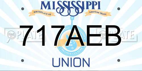 717AEB Mississippi License Plate