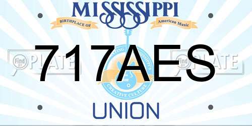717AES Mississippi License Plate