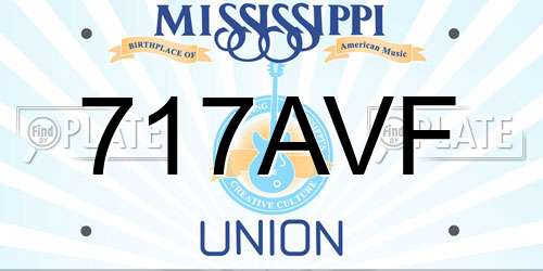 717AVF Mississippi License Plate
