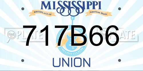 717B66 Mississippi License Plate