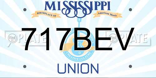 717BEV Mississippi License Plate