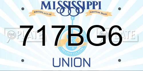 717BG6 Mississippi License Plate