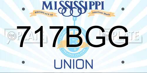717BGG Mississippi License Plate