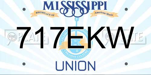 717EKW Mississippi License Plate
