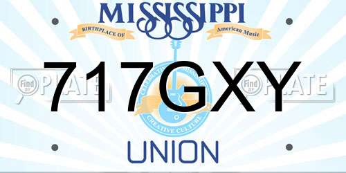 717GXY Mississippi License Plate