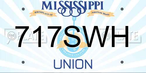 717SWH Mississippi License Plate