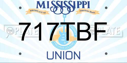 717TBF Mississippi License Plate
