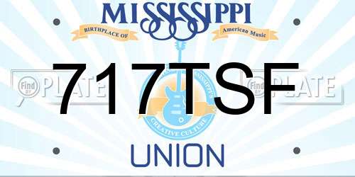 717TSF Mississippi License Plate