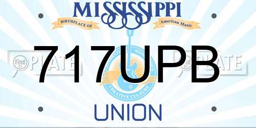 717UPB Mississippi License Plate