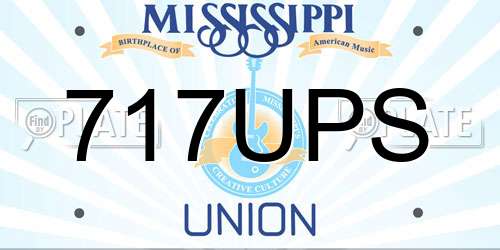 717UPS Mississippi License Plate