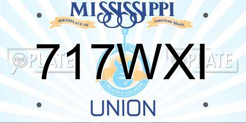 717WXI Mississippi License Plate