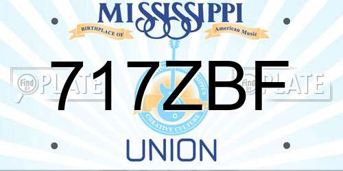 717ZBF Mississippi License Plate