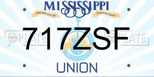 717ZSF Mississippi License Plate