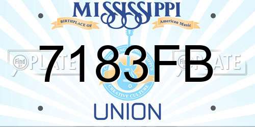 7183FB Mississippi License Plate