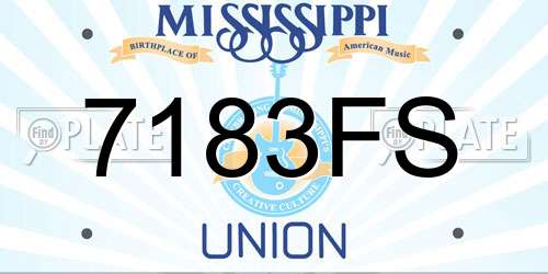 7183FS Mississippi License Plate
