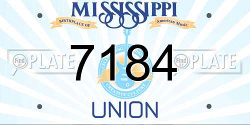 7184 Mississippi License Plate