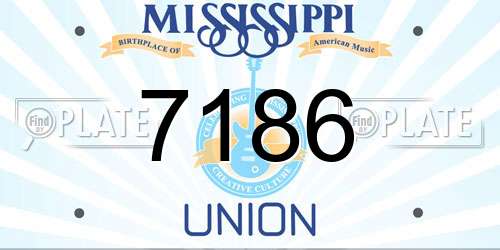 7186 Mississippi License Plate