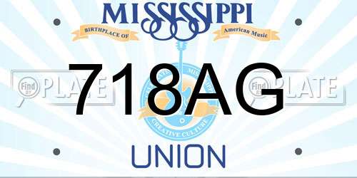 718AG Mississippi License Plate